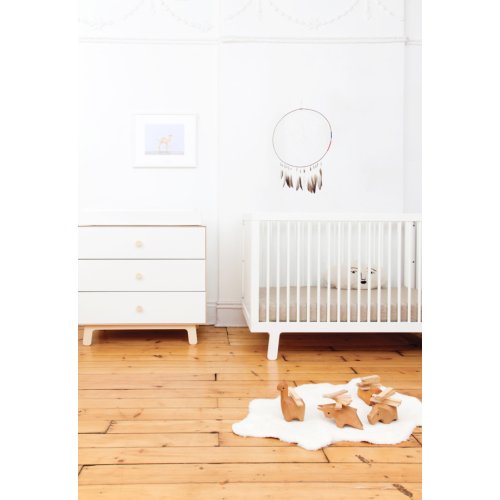 Commode Merlin Sparrow 3 tiroirs - Blanc/Bouleau